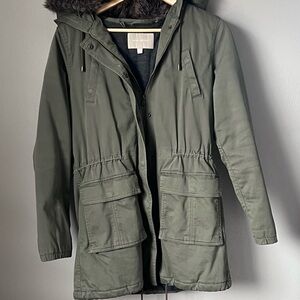 Banana Republic Olive Utility Jacket with Hood